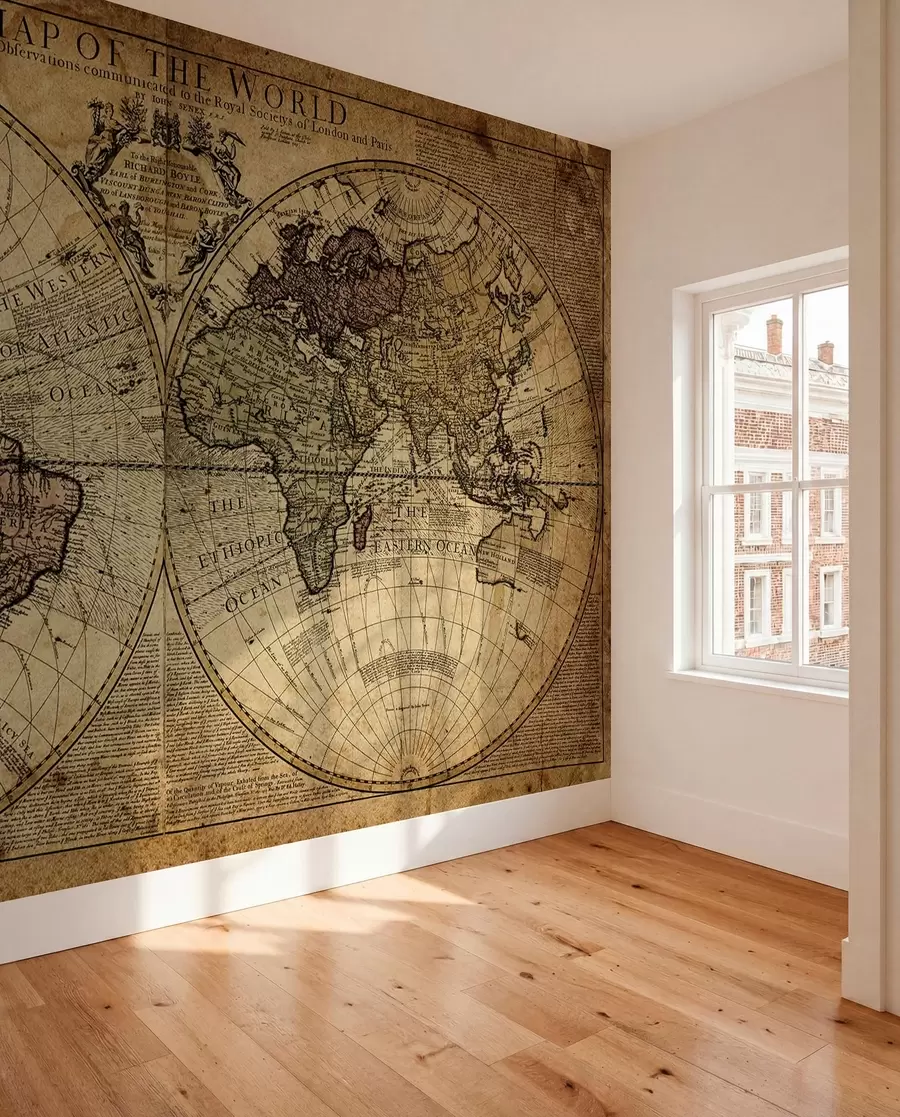 wall murals An antique world map u18533