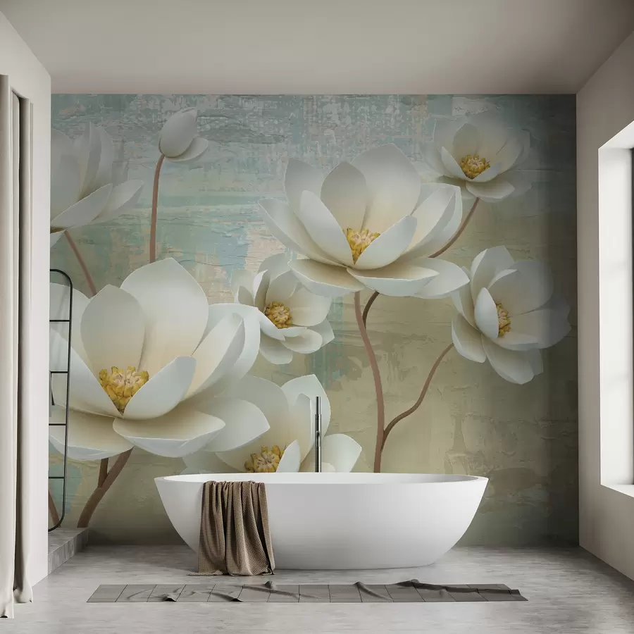 thumbnail image 2 of AEFER Bathroom Pink Rose Flower Wall Art Decor, White Blooming Floral Canvas Pictures Bathroom Abstract Flower Art Print Bedroom Modern Painting Artwo 2 of 10