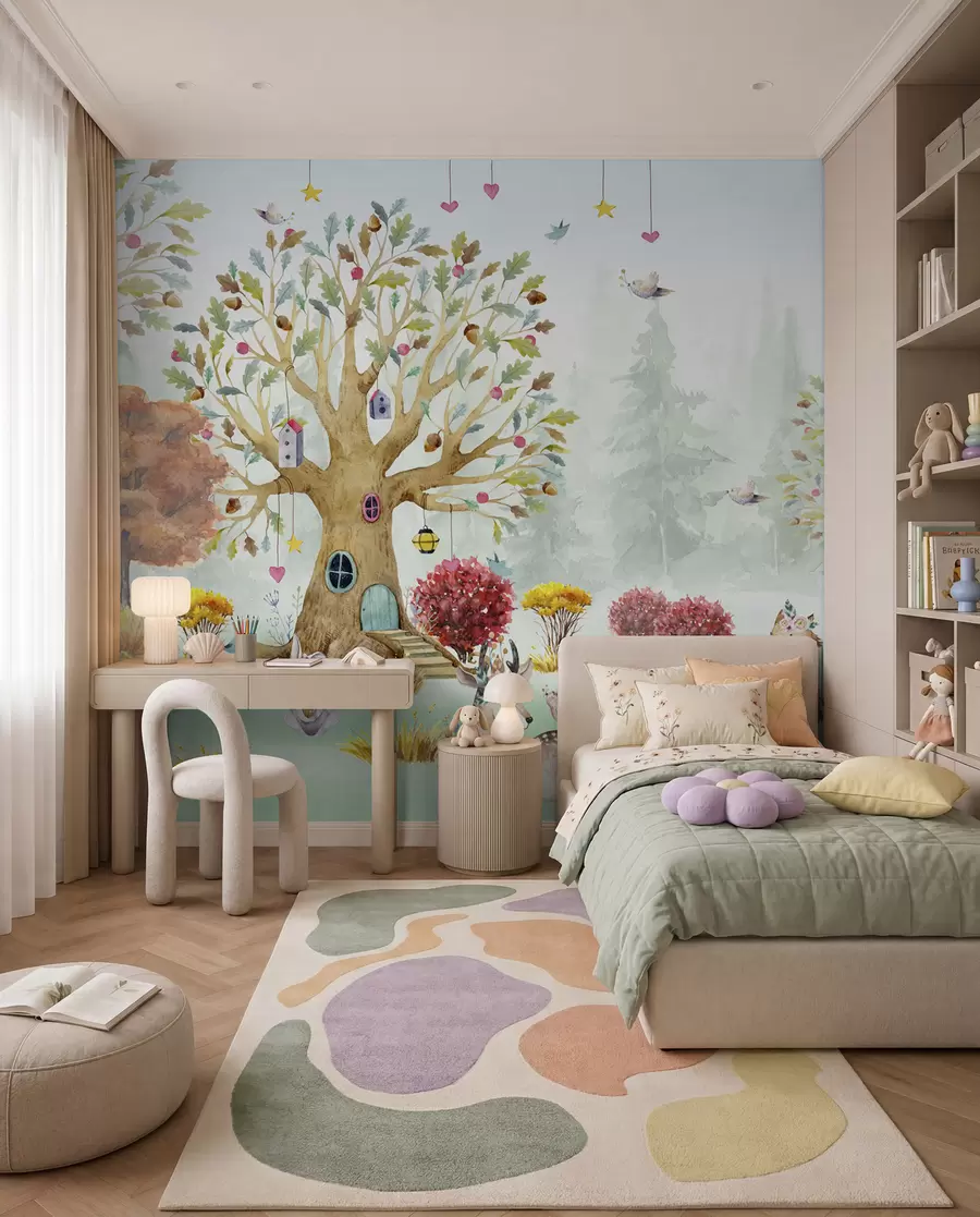 wall murals Forest with animals u98499