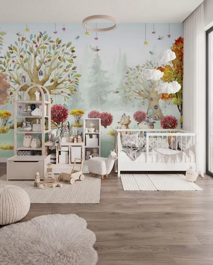 wall murals Forest with animals u98499