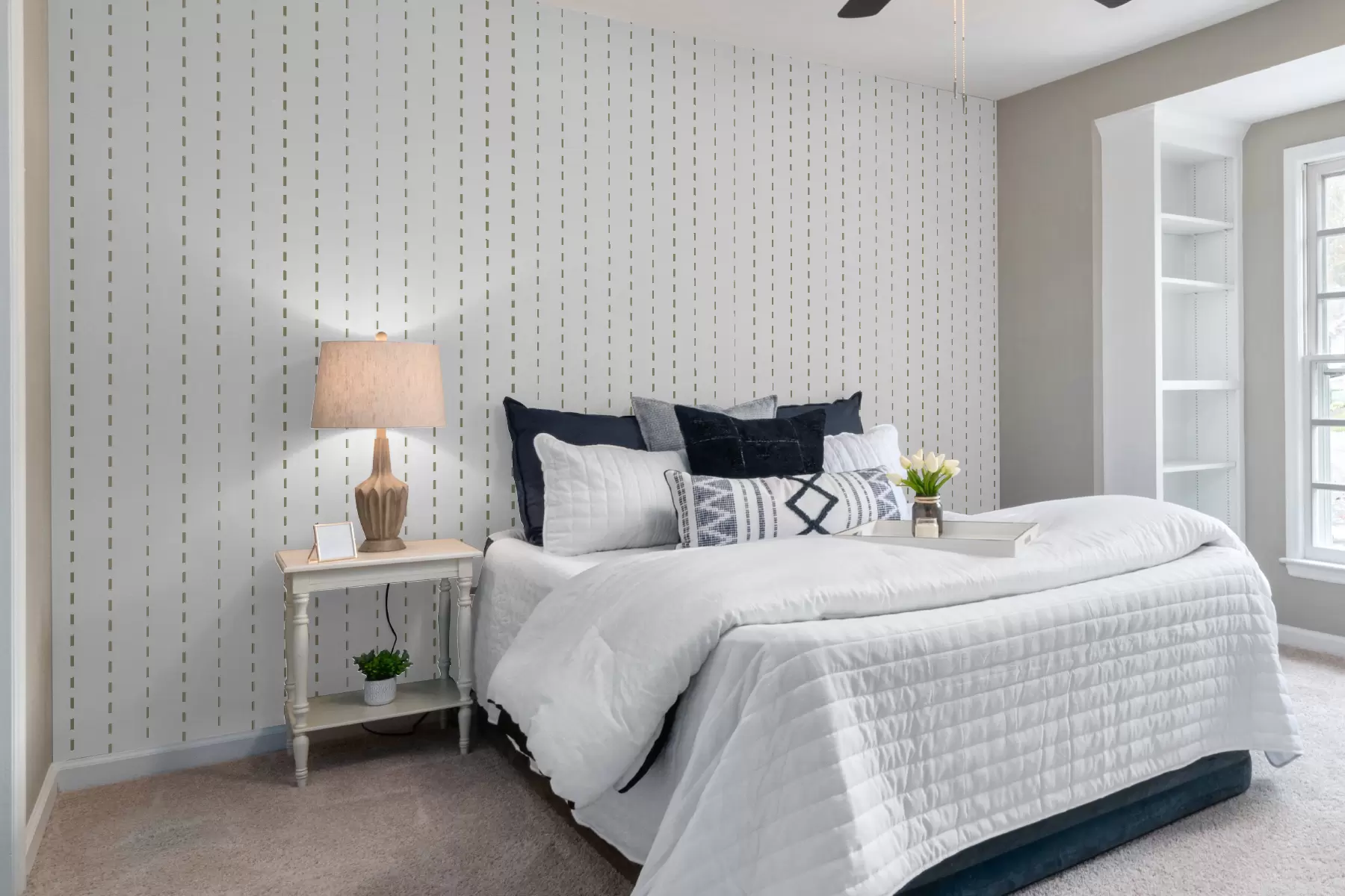 wall murals Linear wallpaper minimalism Scandinavian style hygge beige colour u98569v1