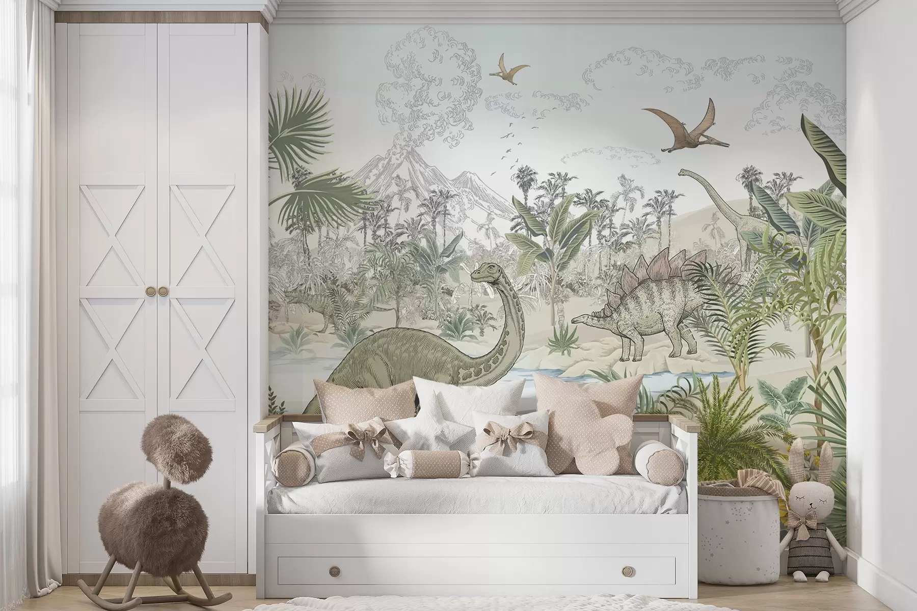 wall murals Dinosaurs in the rainforest u98674