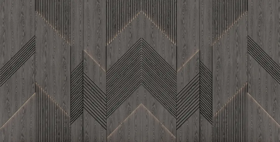 wall murals Wooden geometric panels u98885