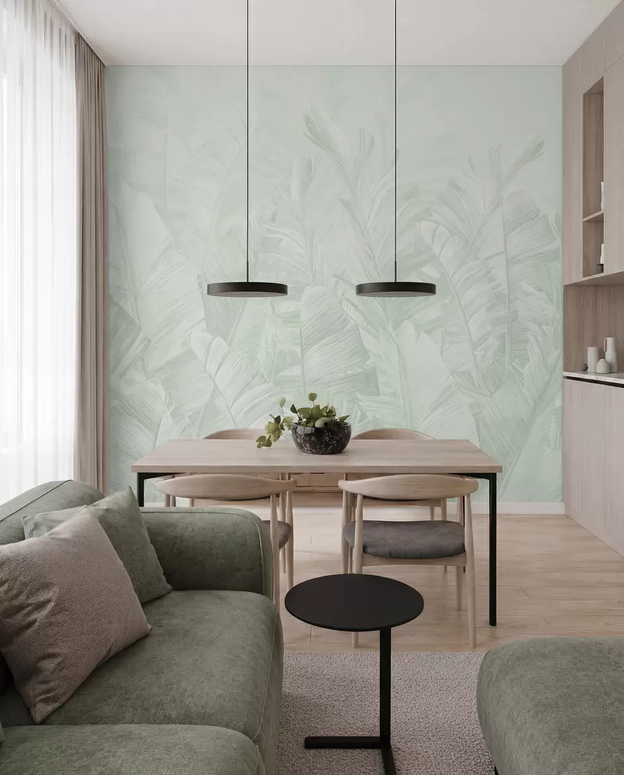 wall murals Tropical Lace in Mint u98951v4