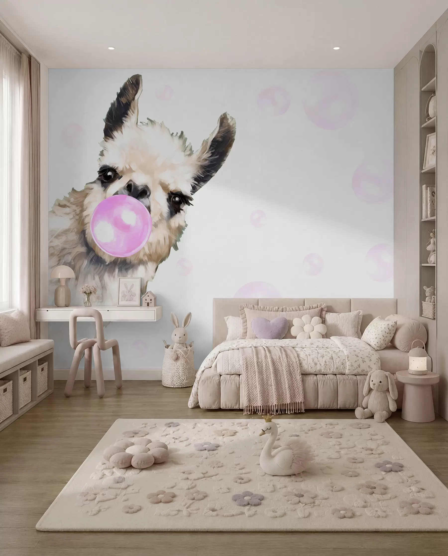 wall murals Llama Bubblegum u98952
