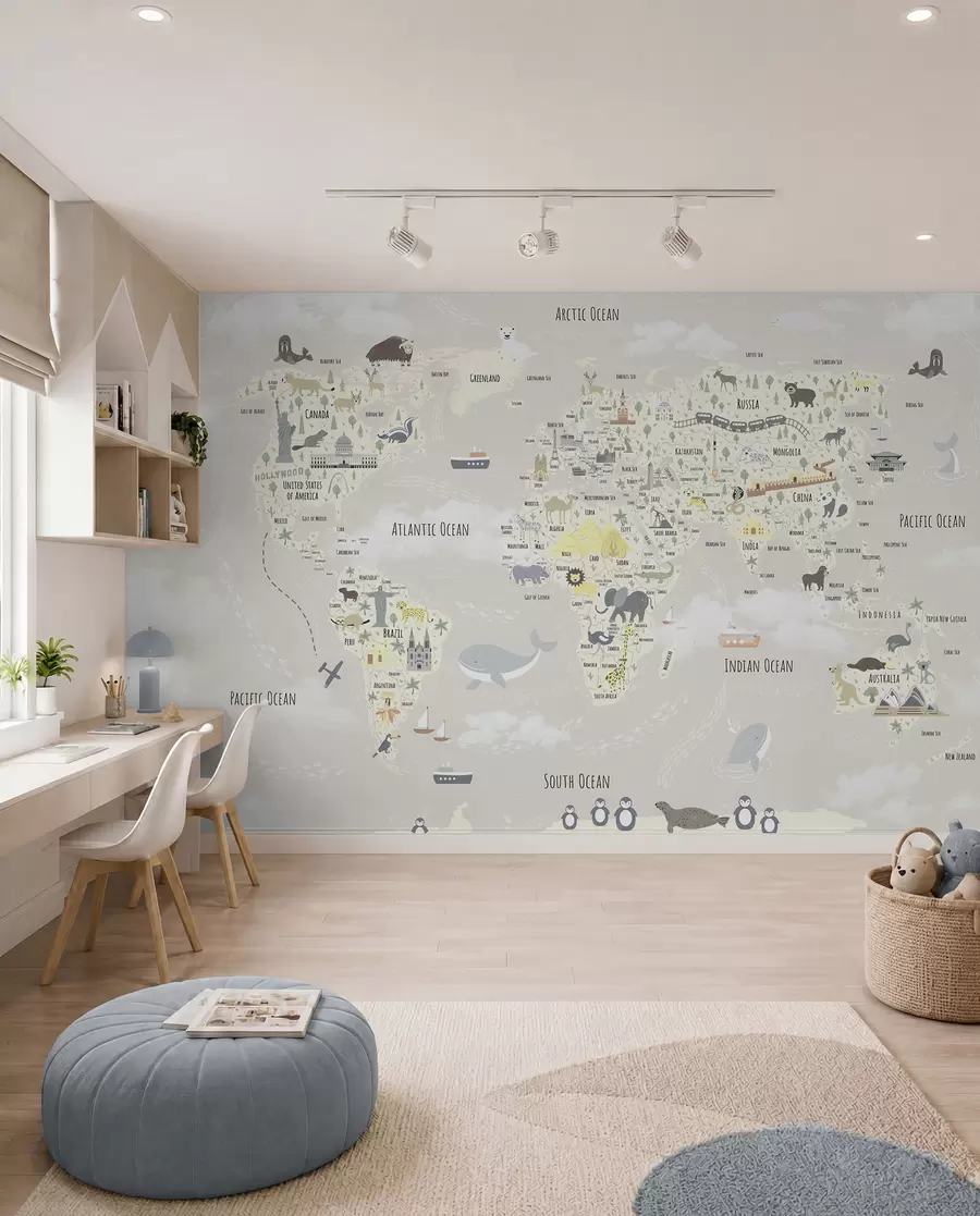 wall murals Little Wonders Atlas in Sand u96587v1