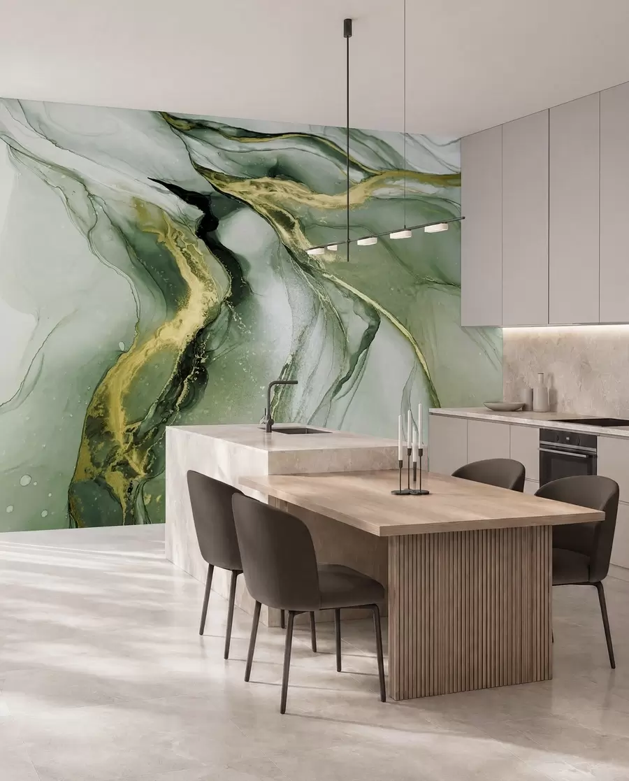 wall murals Jade Marble Rivers u18250v2