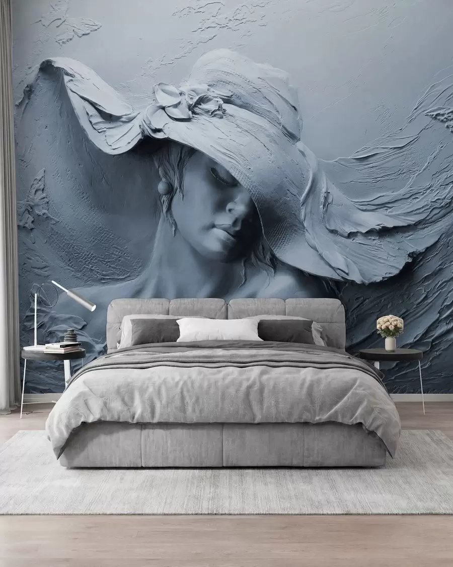 wall murals Sculpted Lady in Blue u62592v2