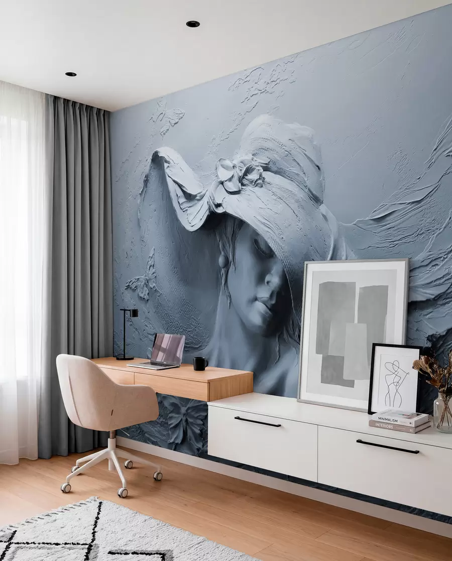 wall murals Sculpted Lady in Blue u62592v2