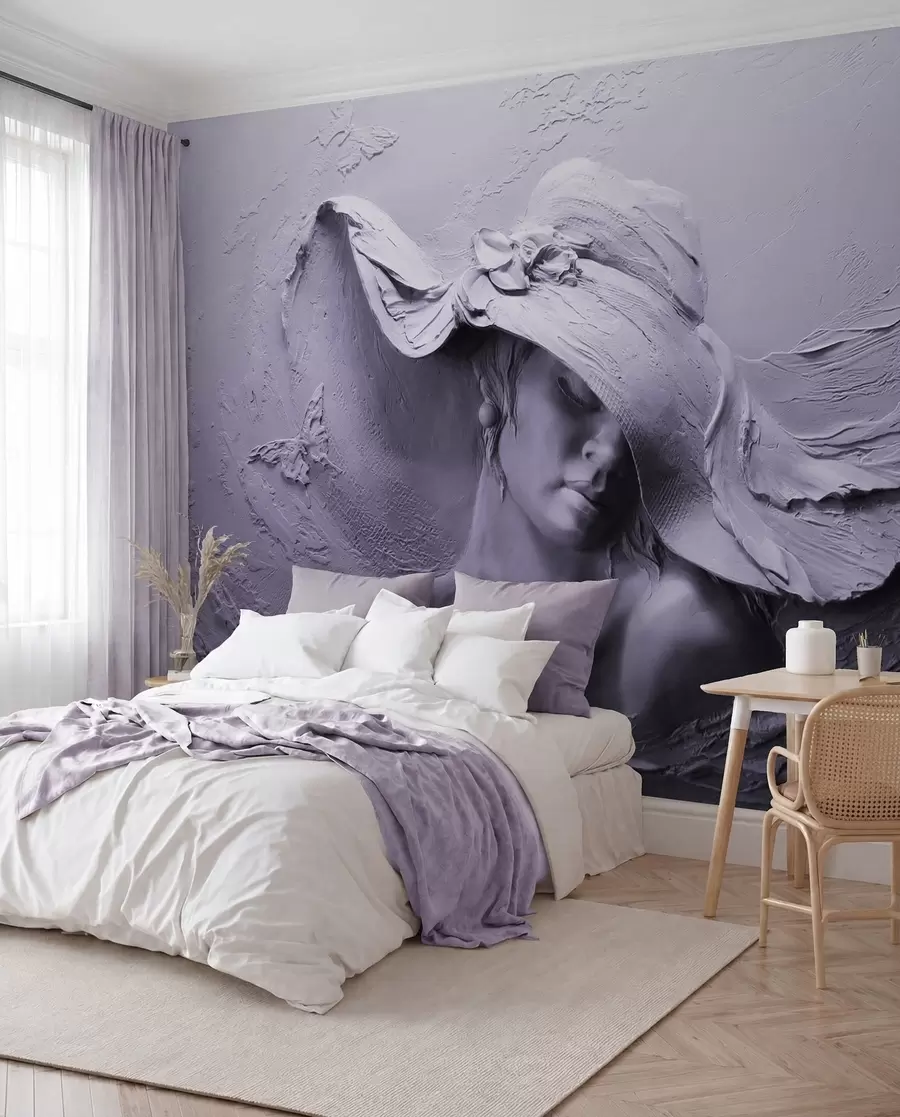 wall murals Woman in a hat 3D u62592v3