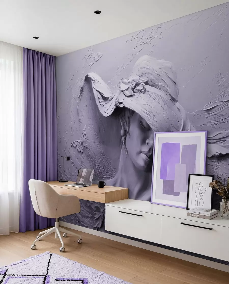 wall murals Woman in a hat 3D u62592v3