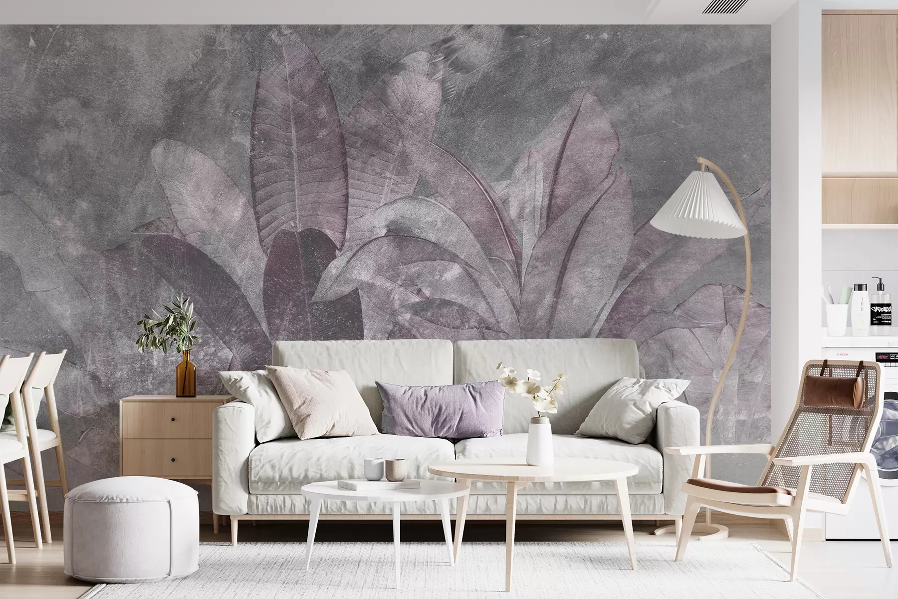 wall murals Banana leaves on a stone background u73884v4