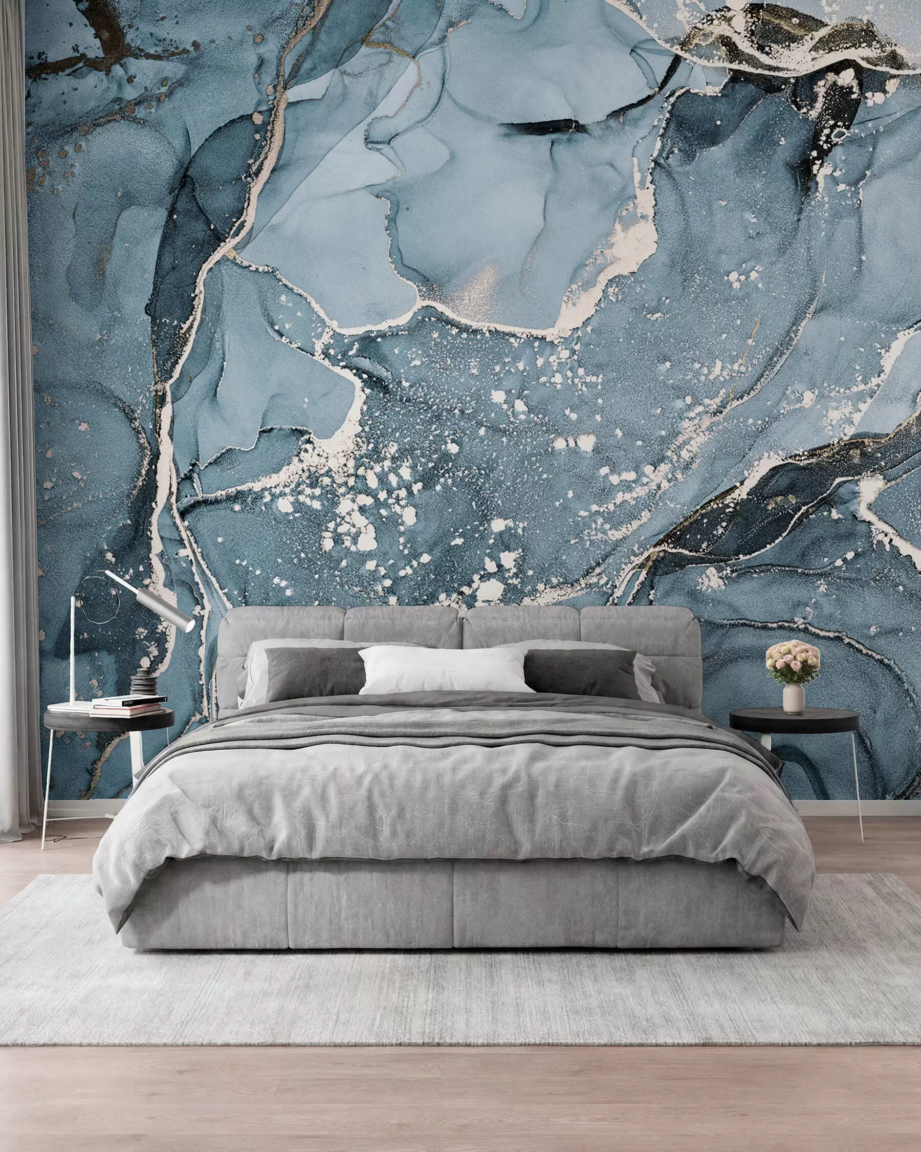 wall murals Blue and Amber Marble u93578v3