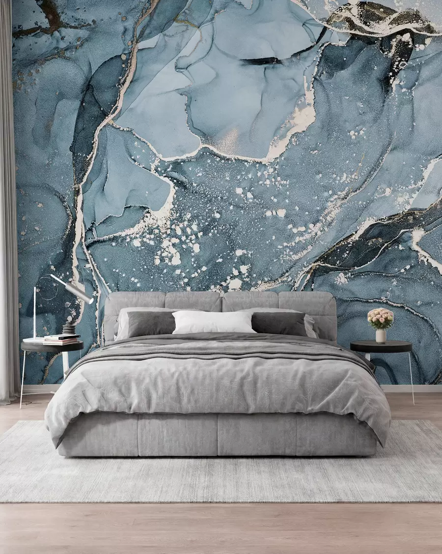 wall murals Blue and Amber Marble u93578v3