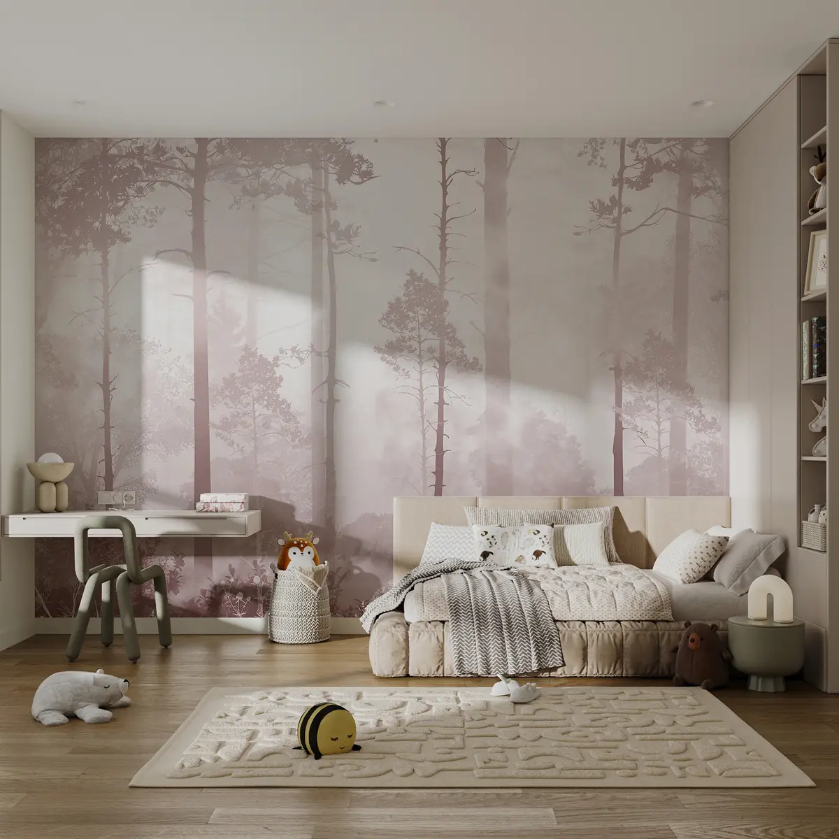 wall murals The forest in the fog u94439v1