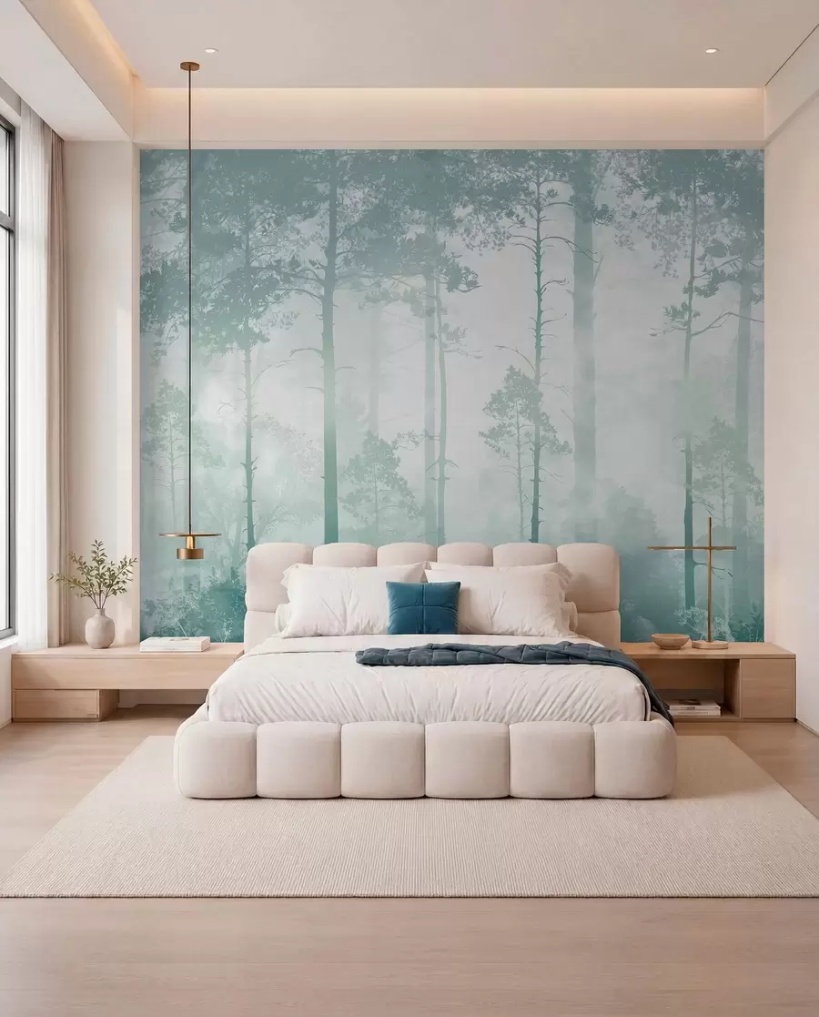 wall murals Teal Forest Veil u94439v3