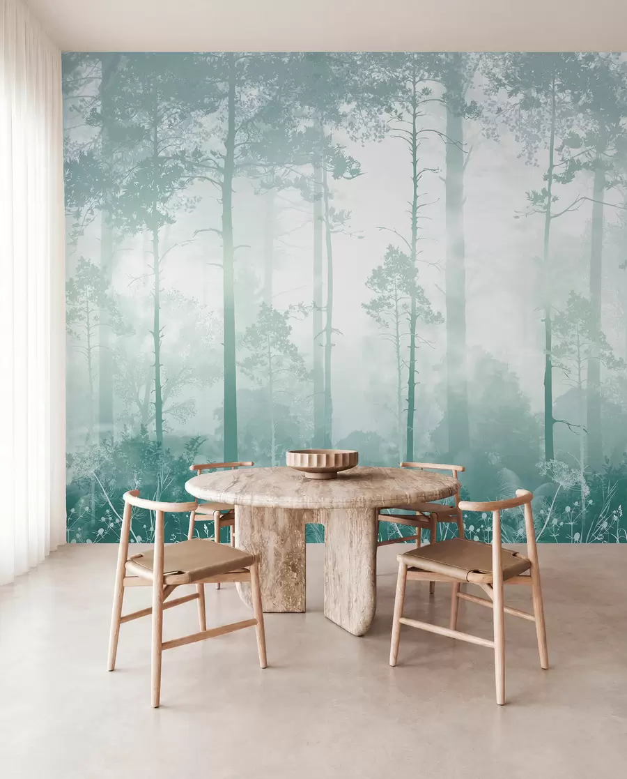 wall murals Teal Forest Veil u94439v3