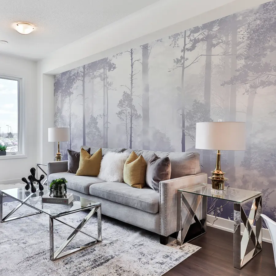 wall murals The forest in the fog u94439v4