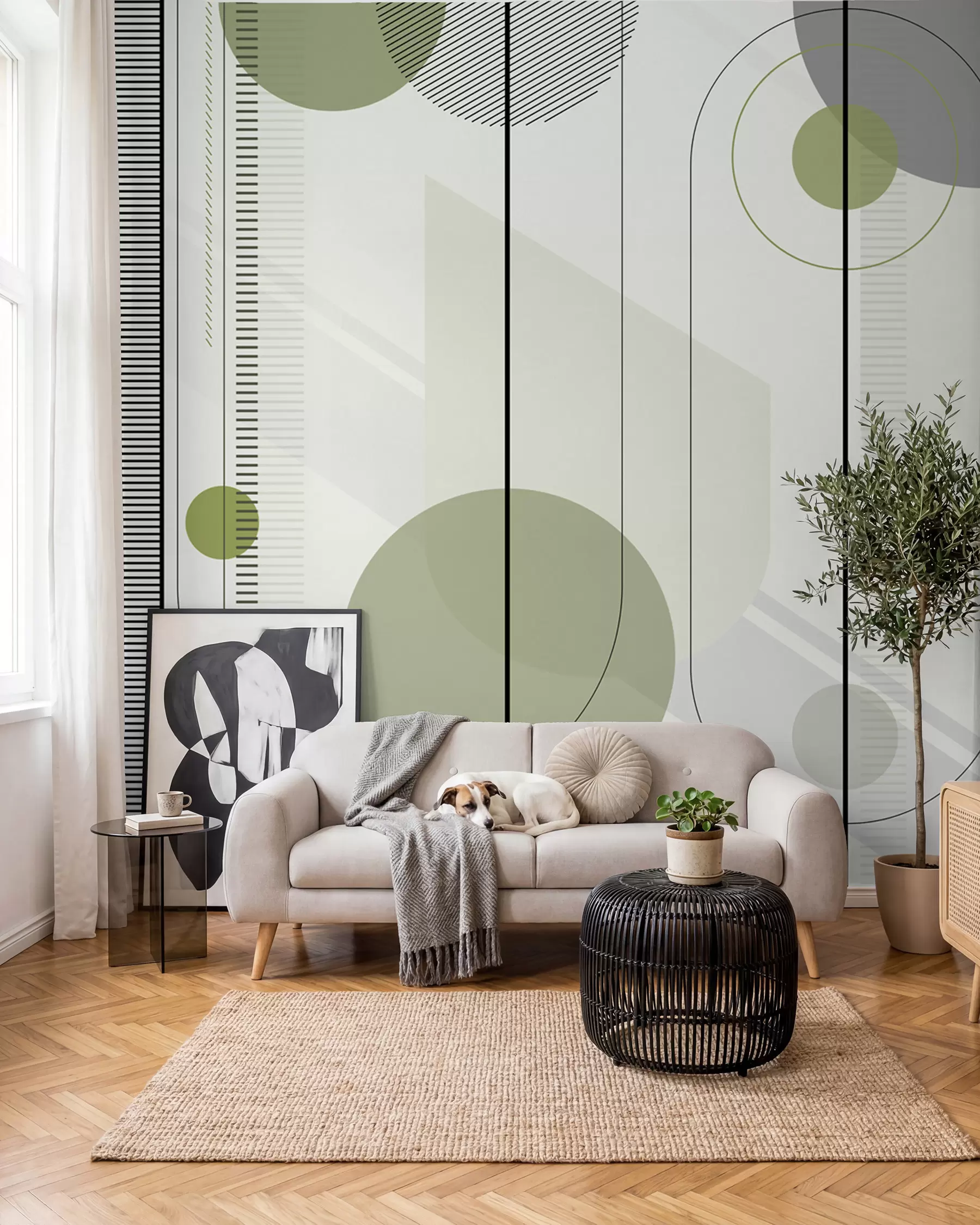 wall murals Green Circles on Strings u95379v3