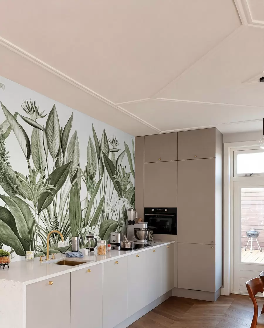 wall murals Tropical plants jungle green colour u96833v2