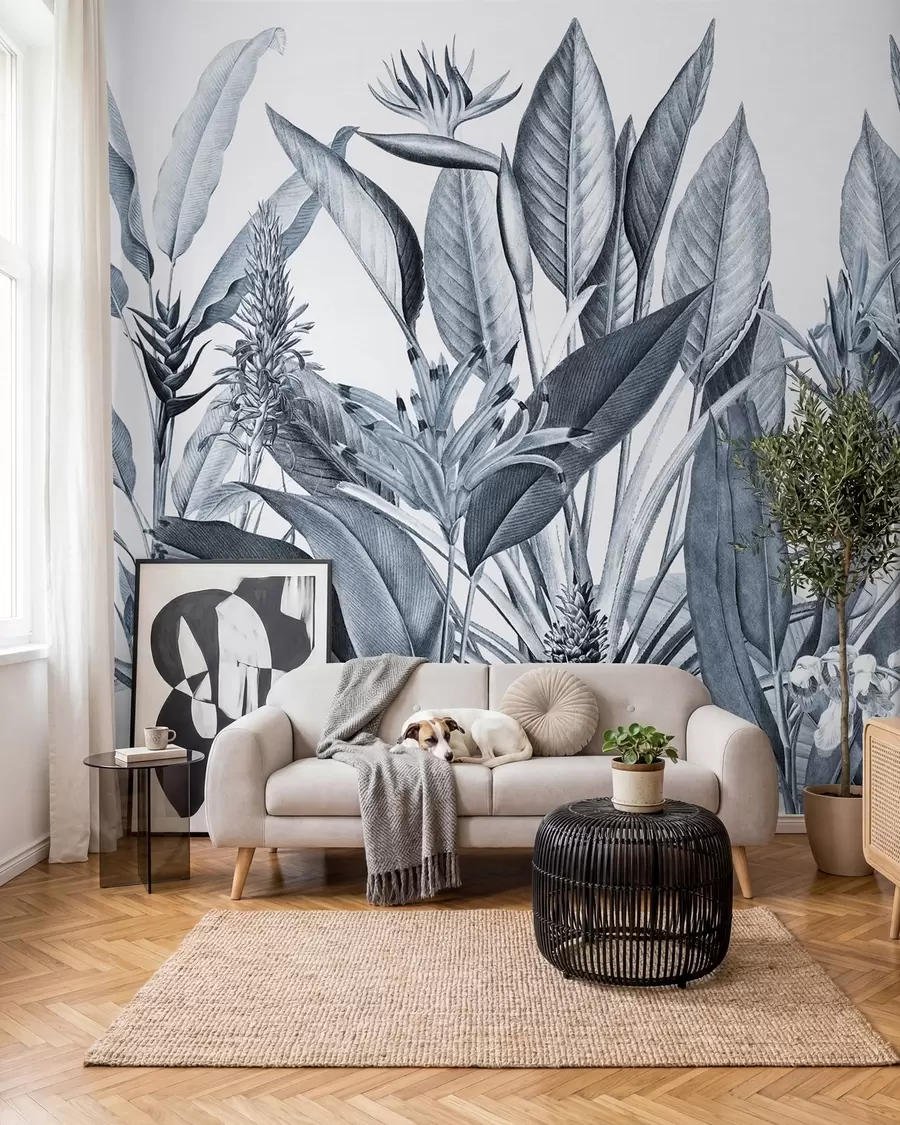 wall murals Ink Jungle — Blue u96833v4