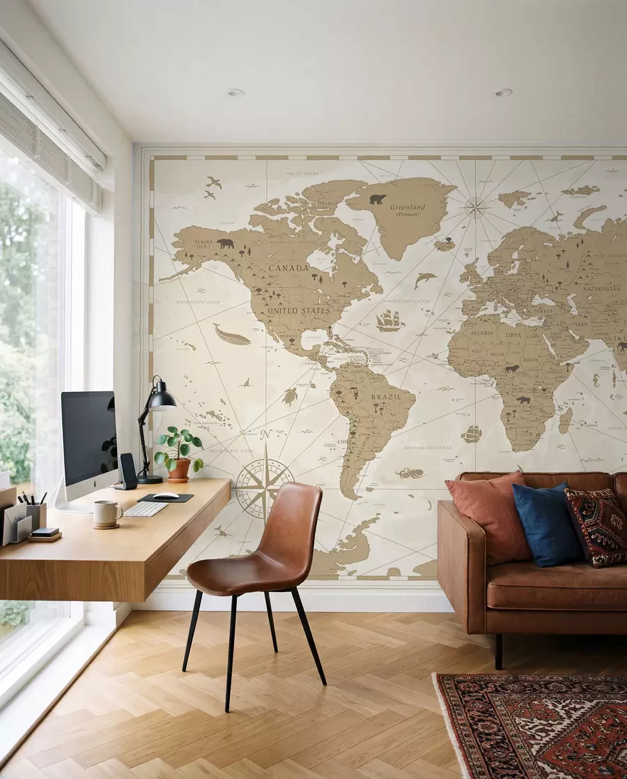 wall murals Vintage world map u99074