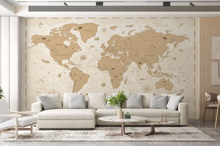 wall murals Vintage world map u99074