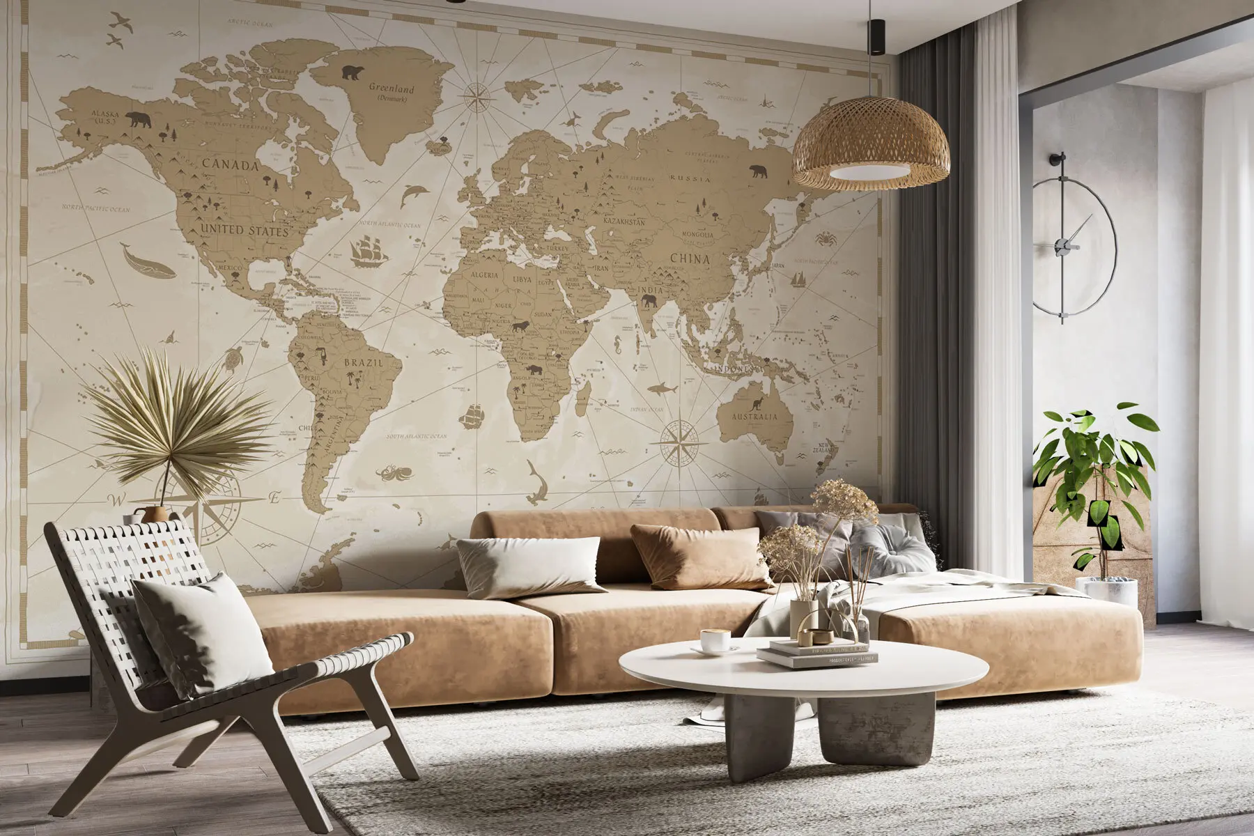wall murals Vintage world map u99074