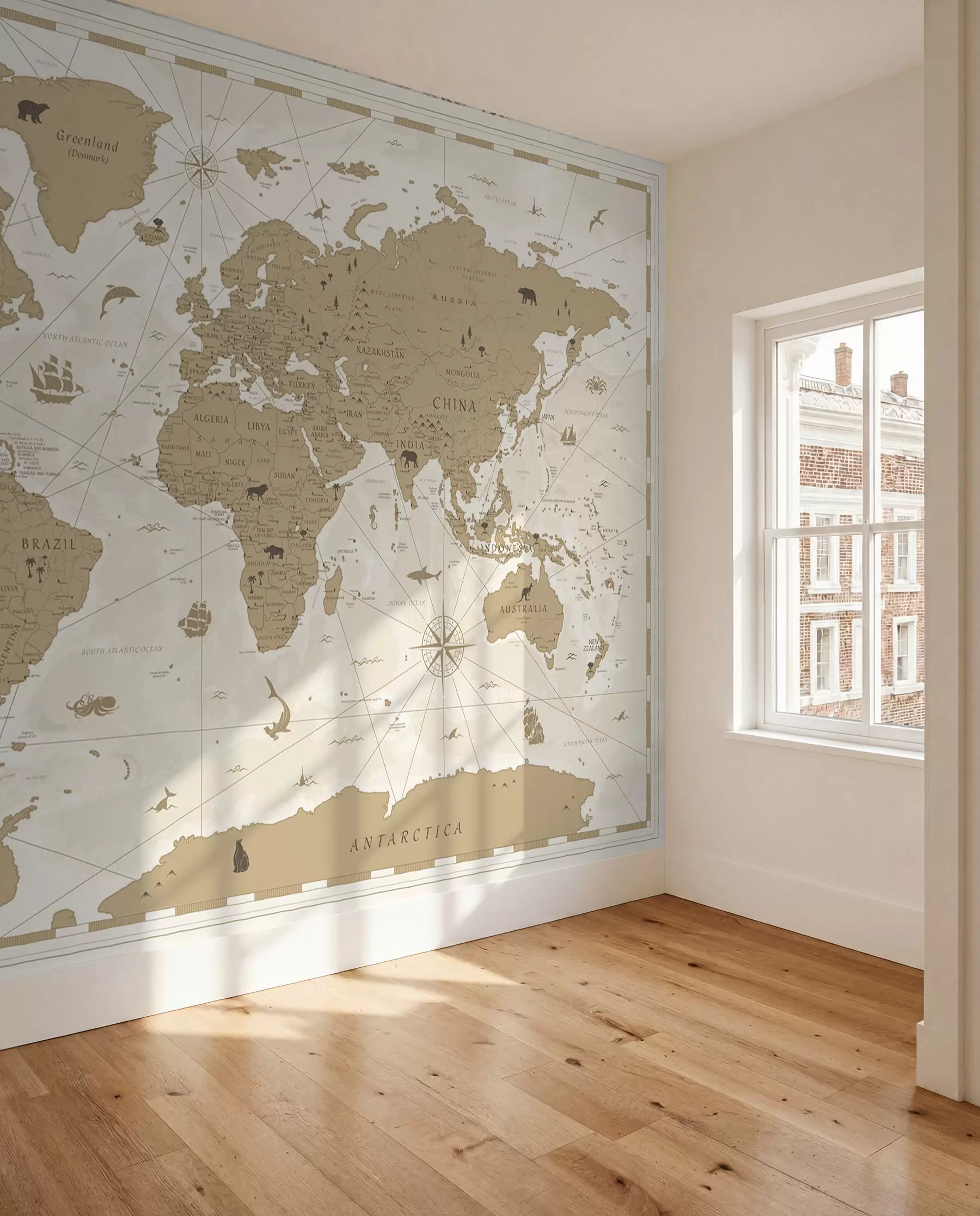 wall murals Vintage world map u99074