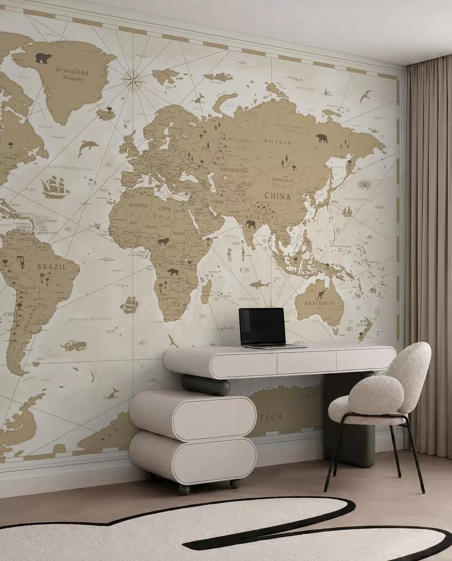 wall murals Vintage world map u99074