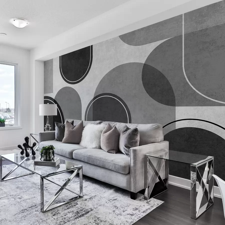 wall murals Geometric arches in grey u99095v2