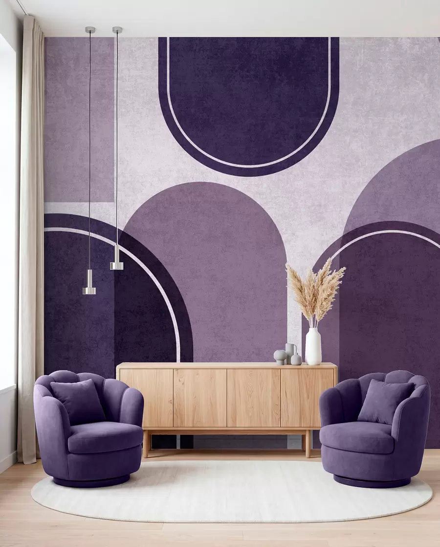 wall murals Geometric arches in purple u99095v4