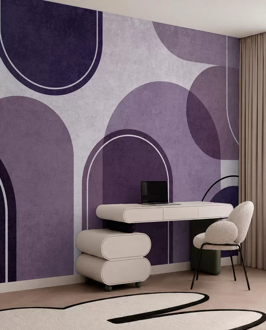 wall murals Geometric arches in purple u99095v4