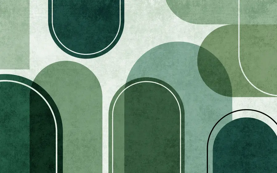 wall murals Geometric arches in green colour u99095v5