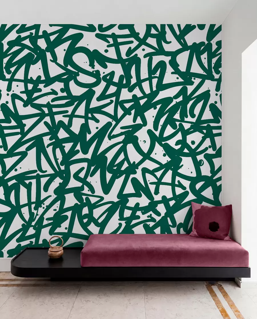 wall murals Graffiti Emotions: Green u99087