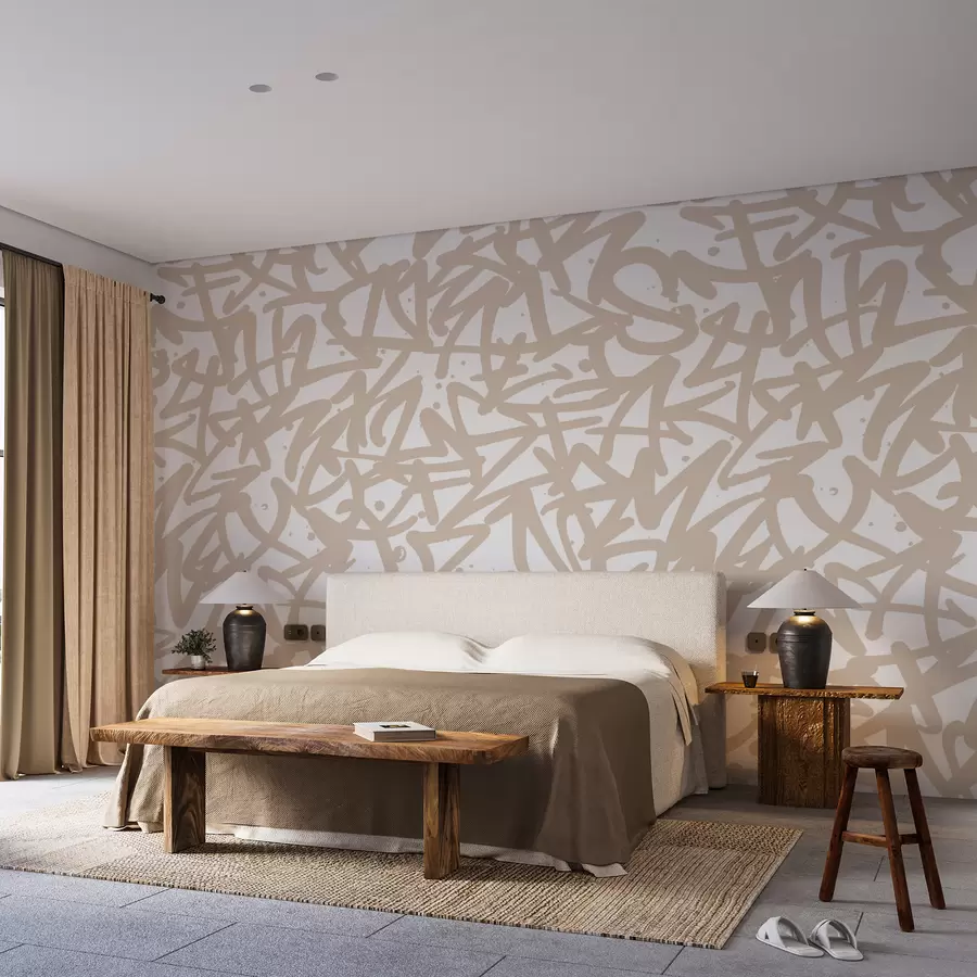 wall murals Graffiti Emotions: Beige u99087v1
