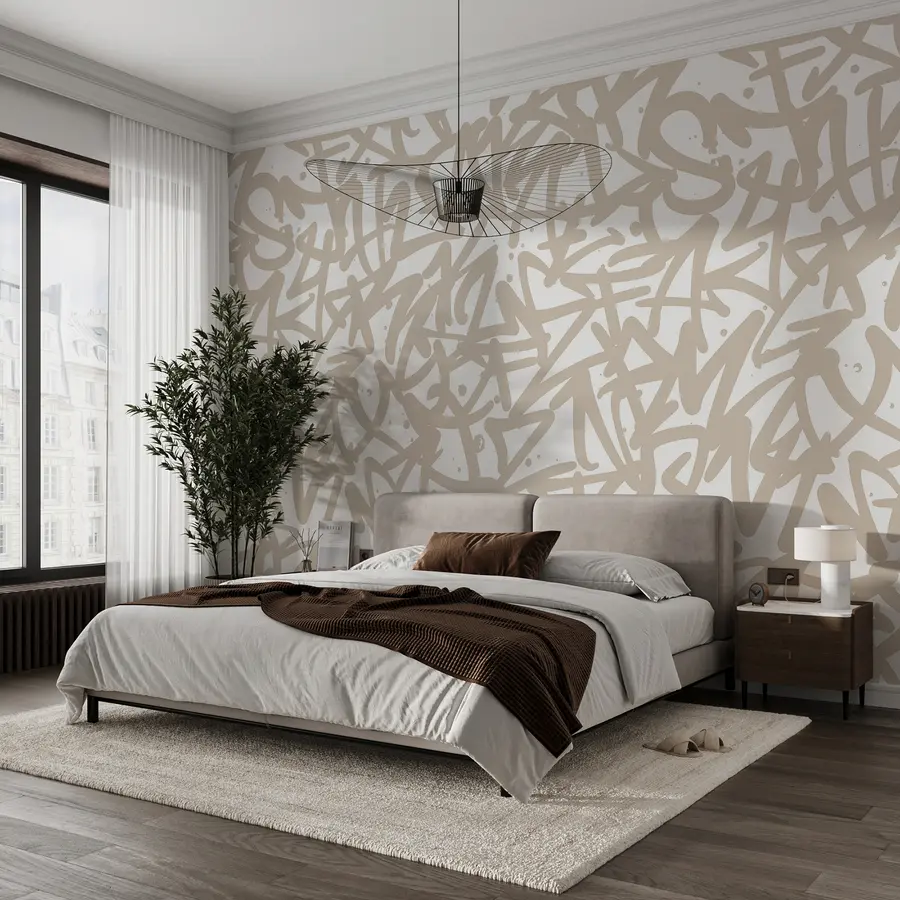 wall murals Graffiti Emotions: Beige u99087v1