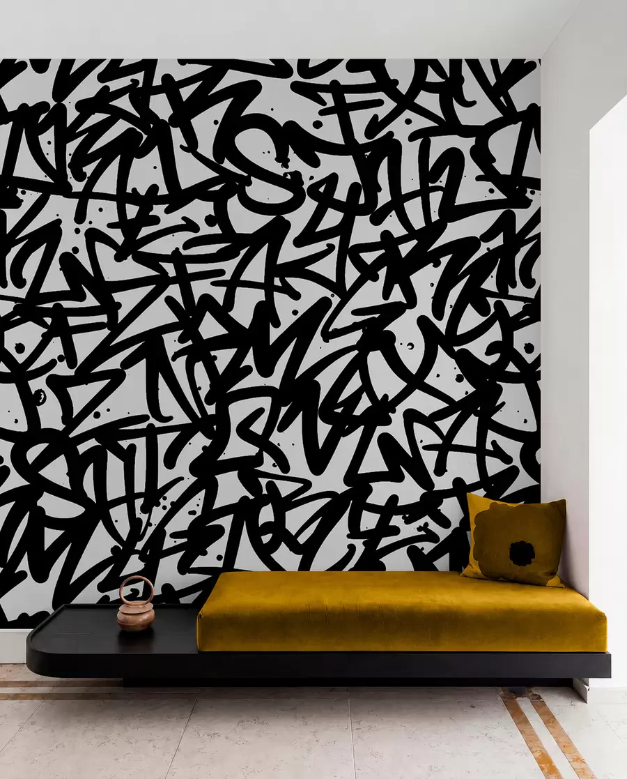 wall murals Graffiti Emotions: Black u99087v3