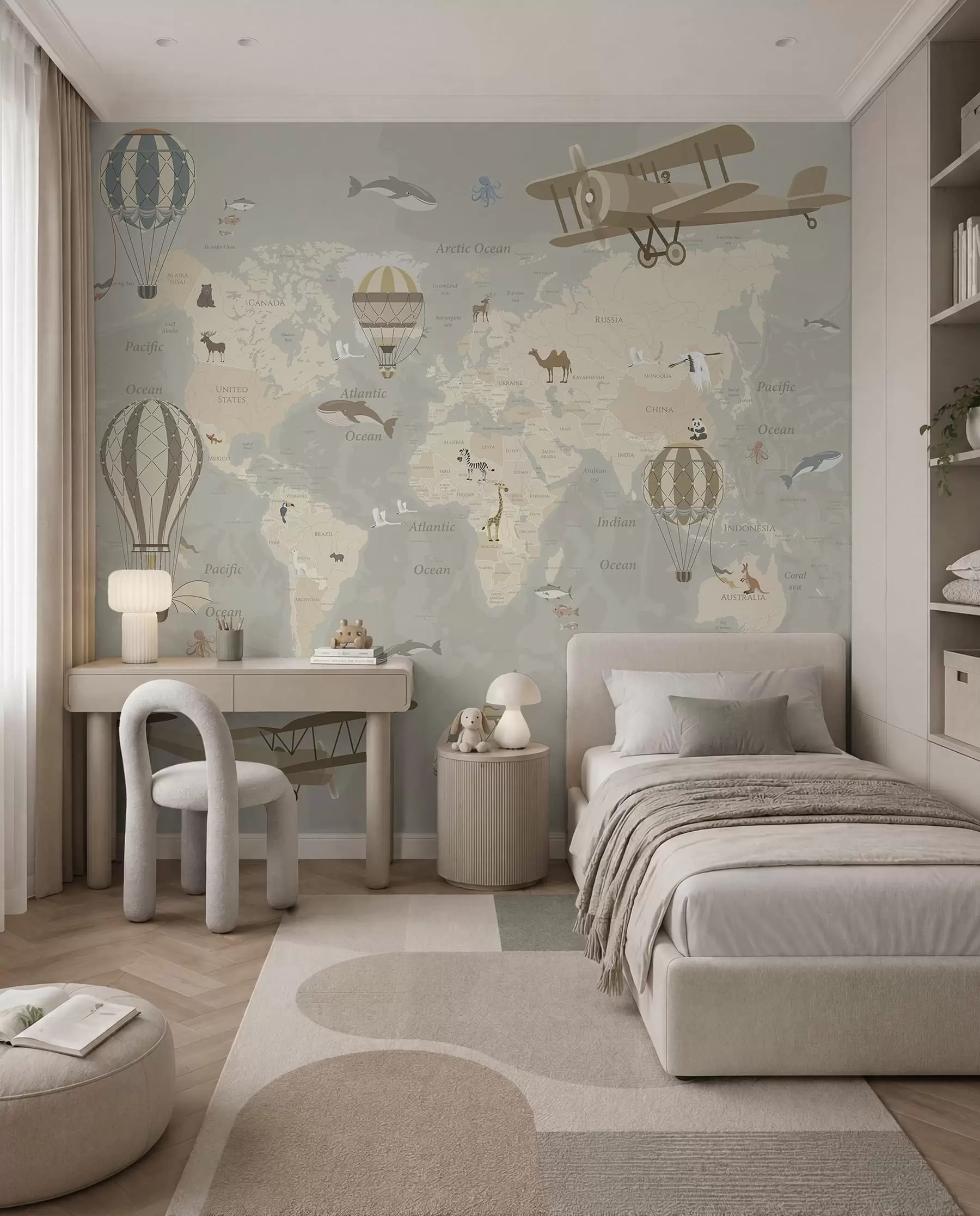 wall murals Balloon World Map I u36066d1