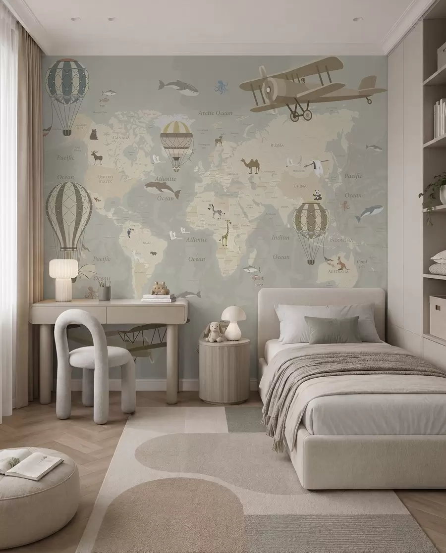 wall murals Balloon World Map I u36066d1