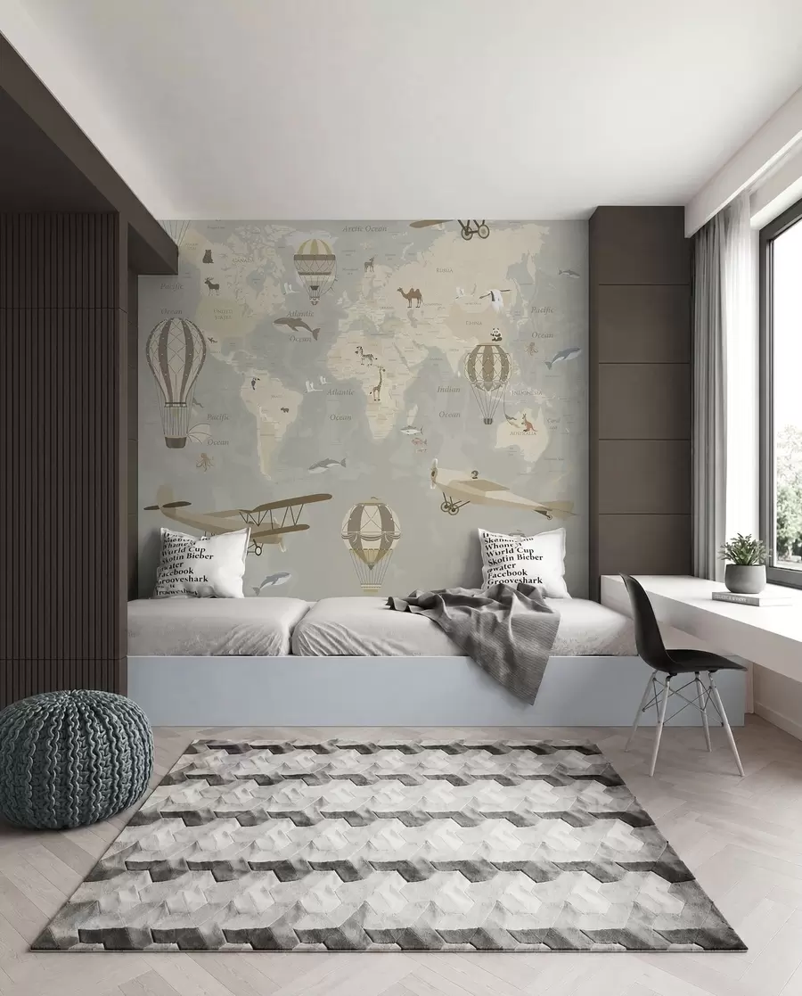 wall murals Balloon World Map I u36066d1