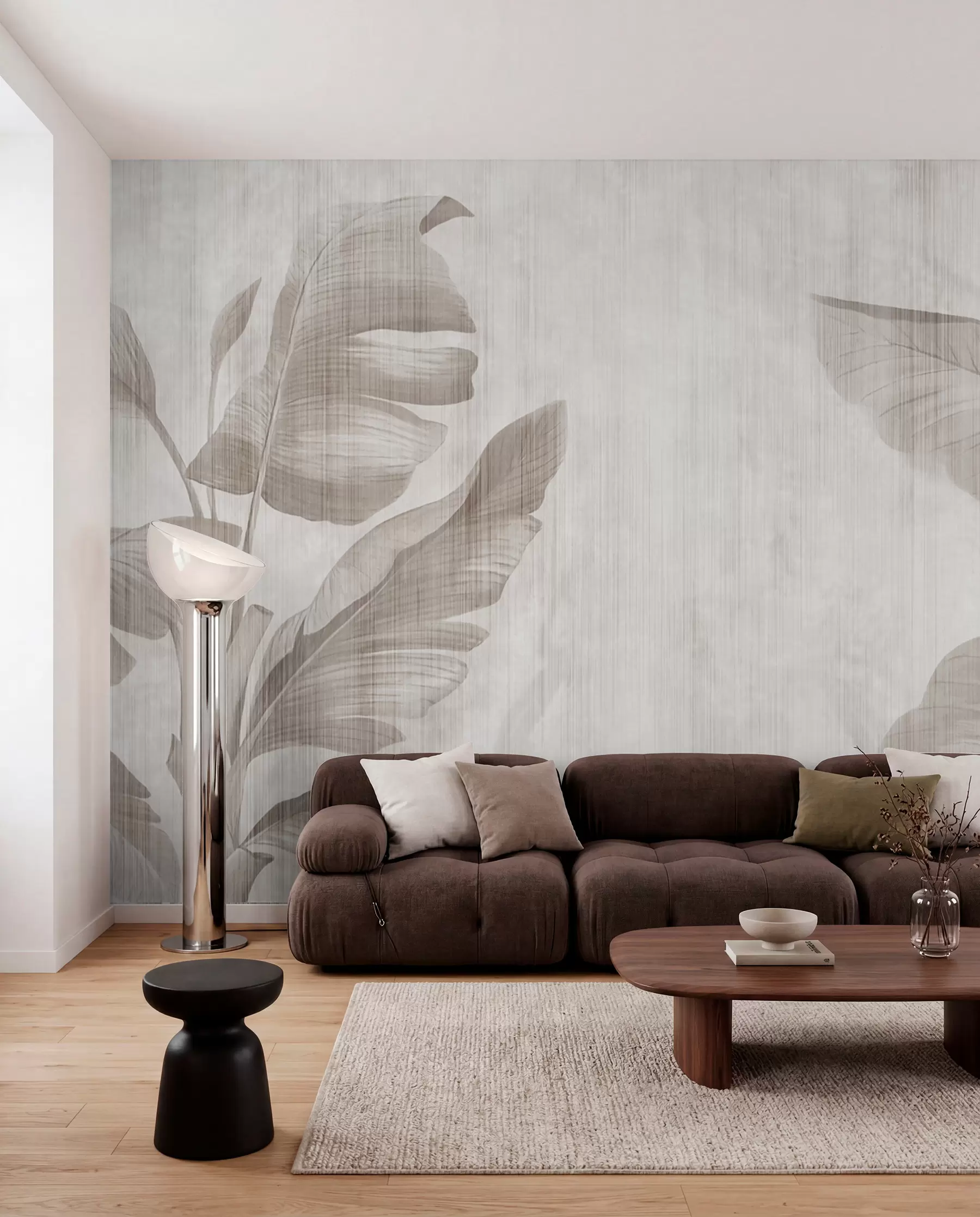 wall murals Tropical leaves in grunge style u00299d2