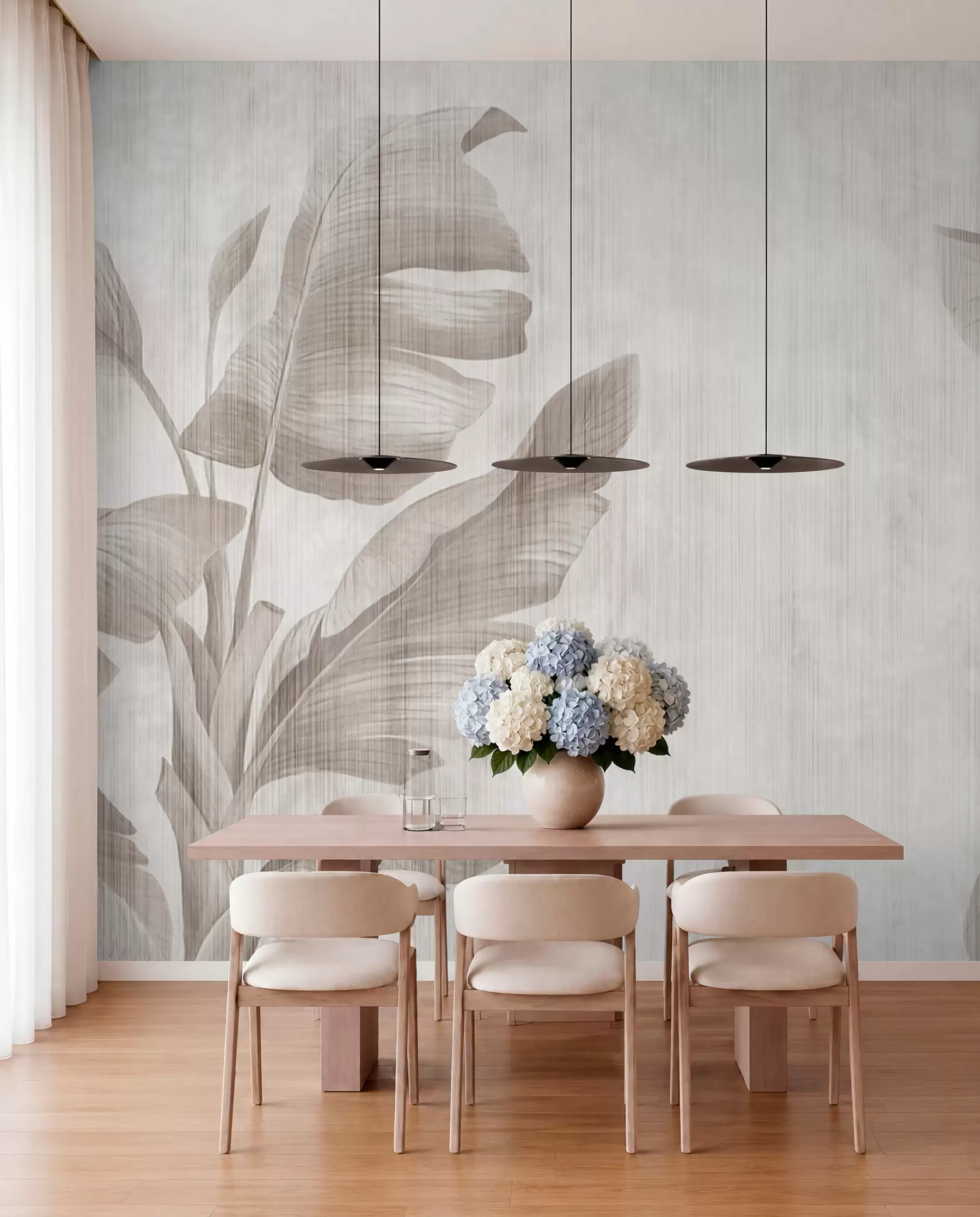 wall murals Tropical leaves in grunge style u00299d2