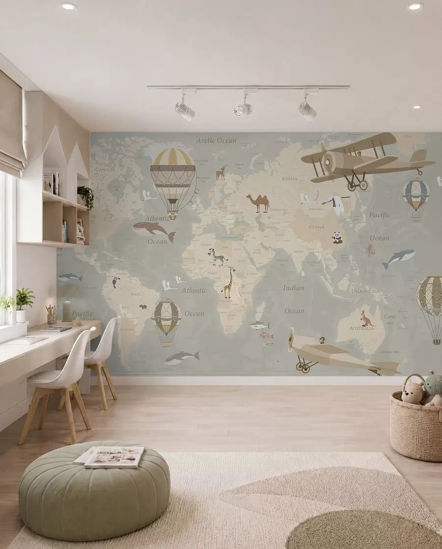 wall murals Balloon World Map II u36066d2