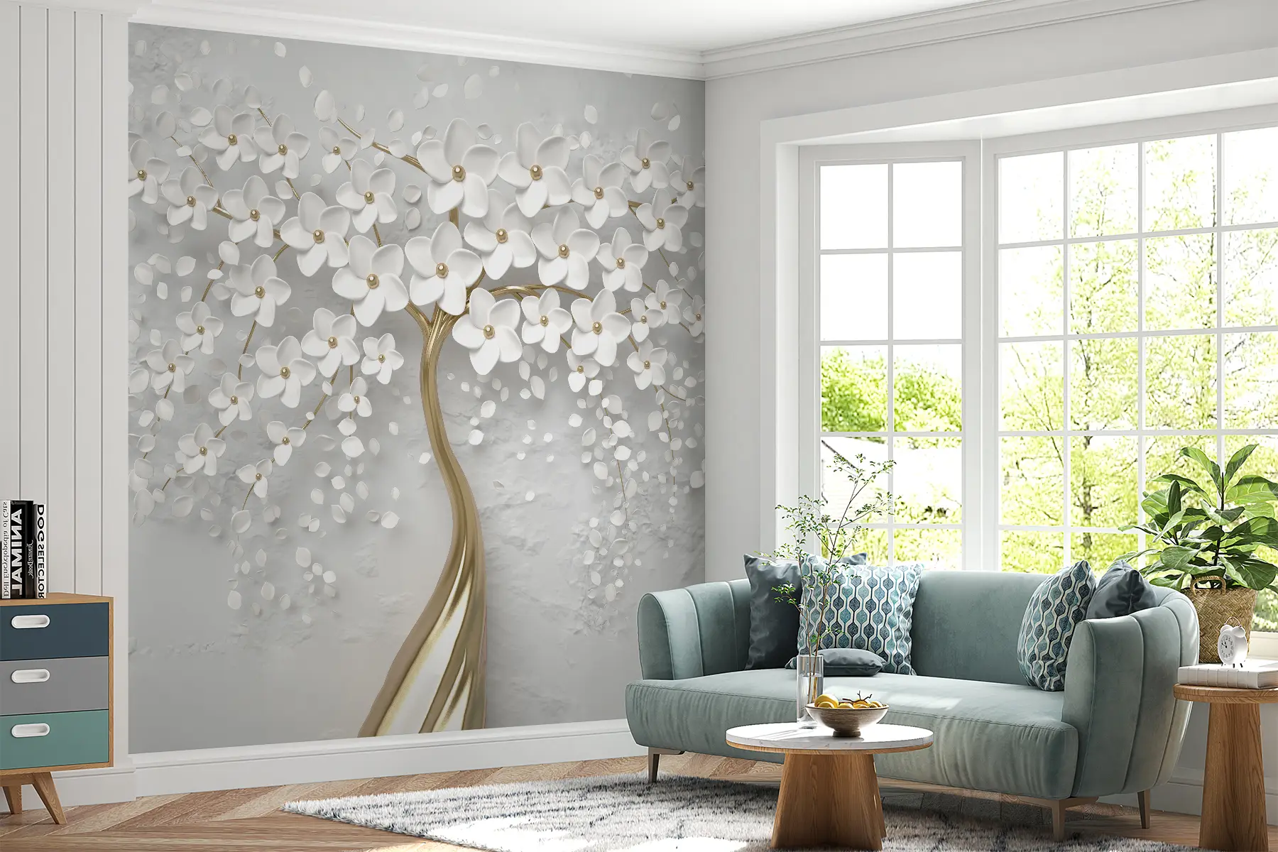 wall murals A tree with small flowers u37065d1