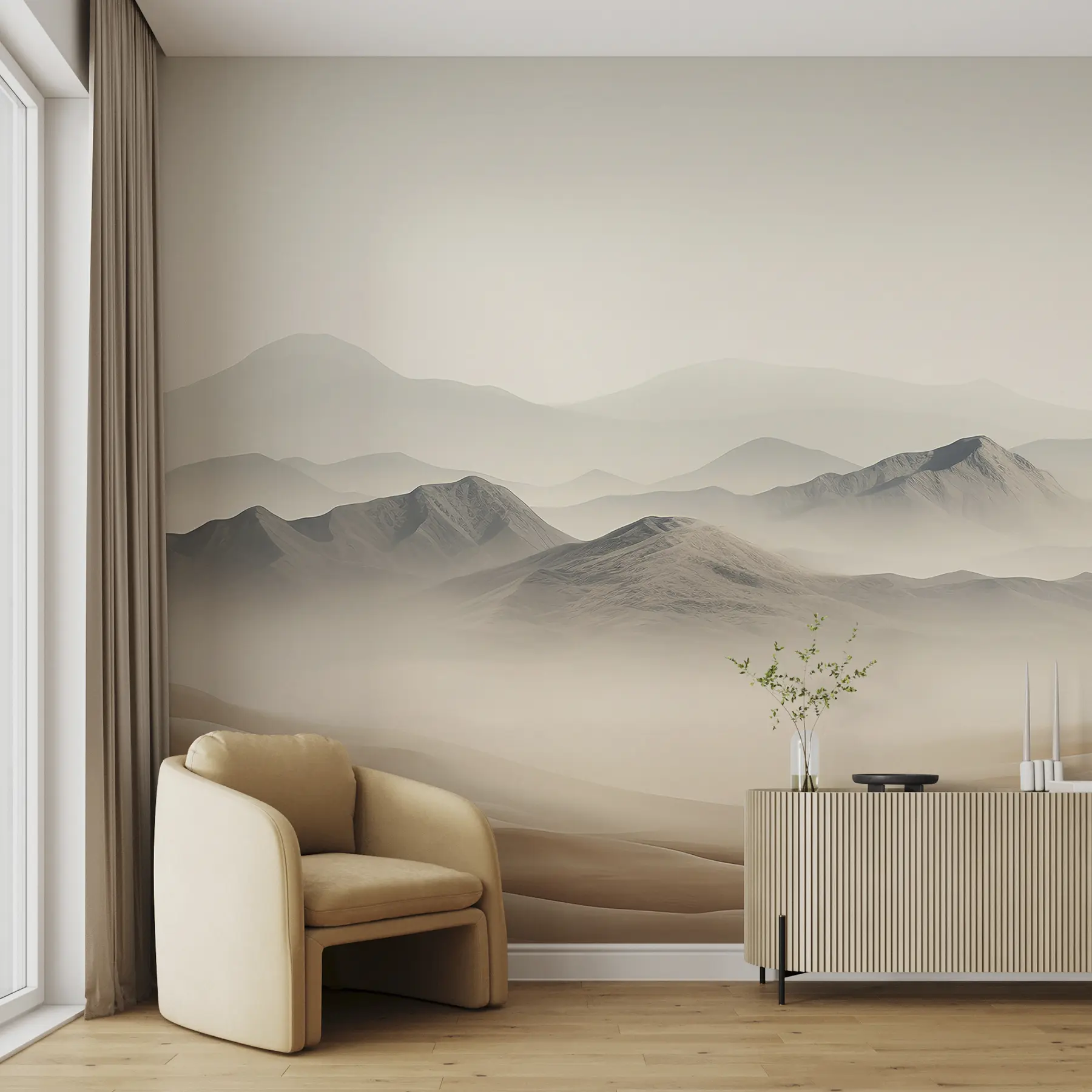 wall murals Mountains landscape, desert, beige colors, realism u99456d1