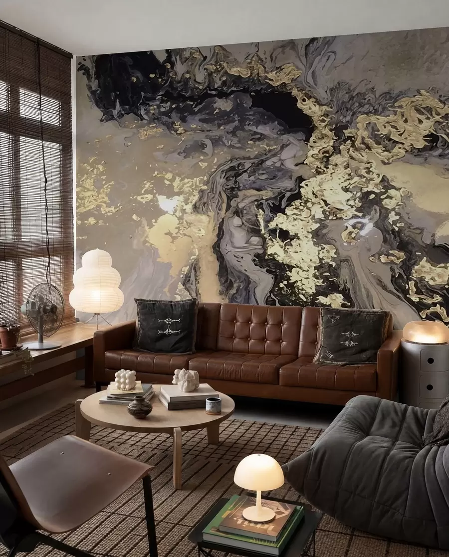 wall murals Ink and Golden Veins II u16941d2