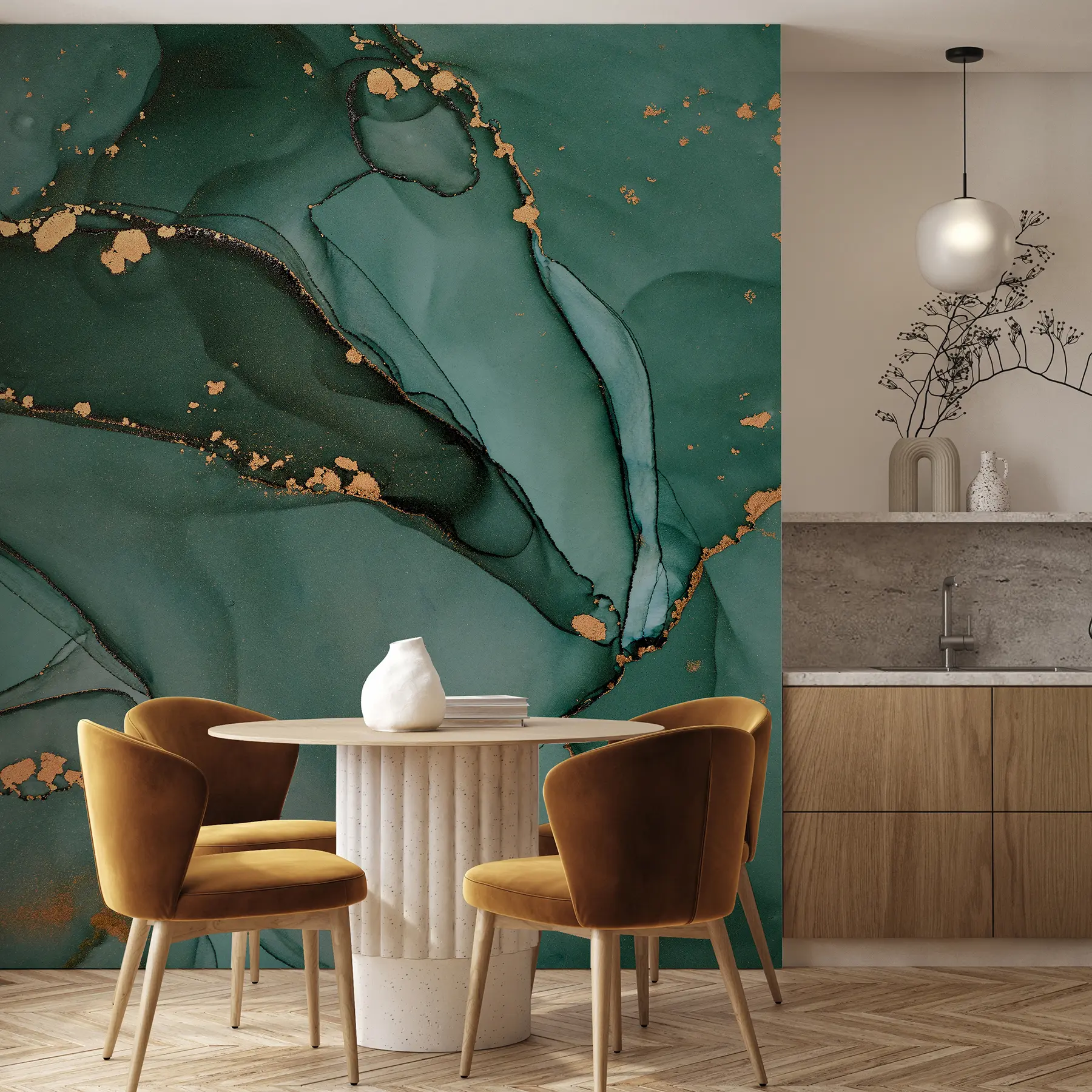 wall murals Luxury Onyx marble with metallic cracks u50235d1