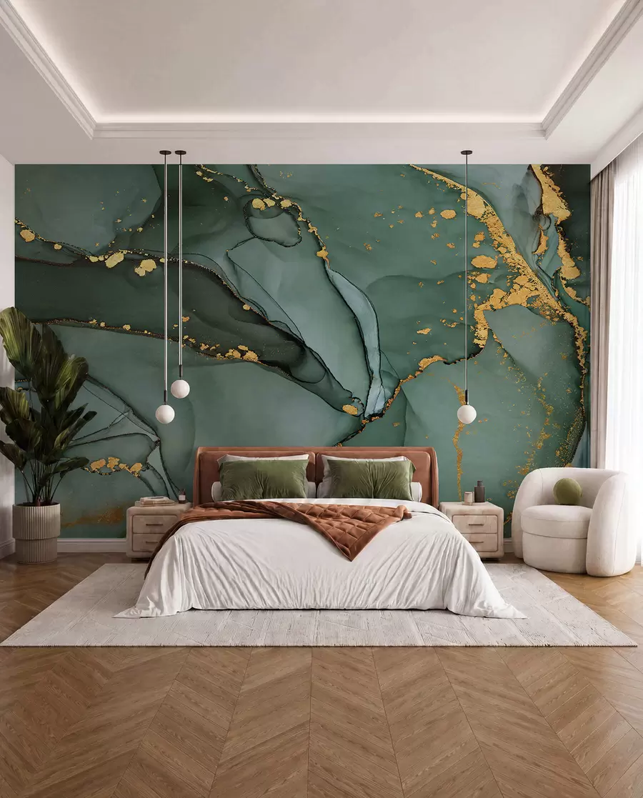 wall murals Luxury Onyx marble with metallic cracks u50235d2