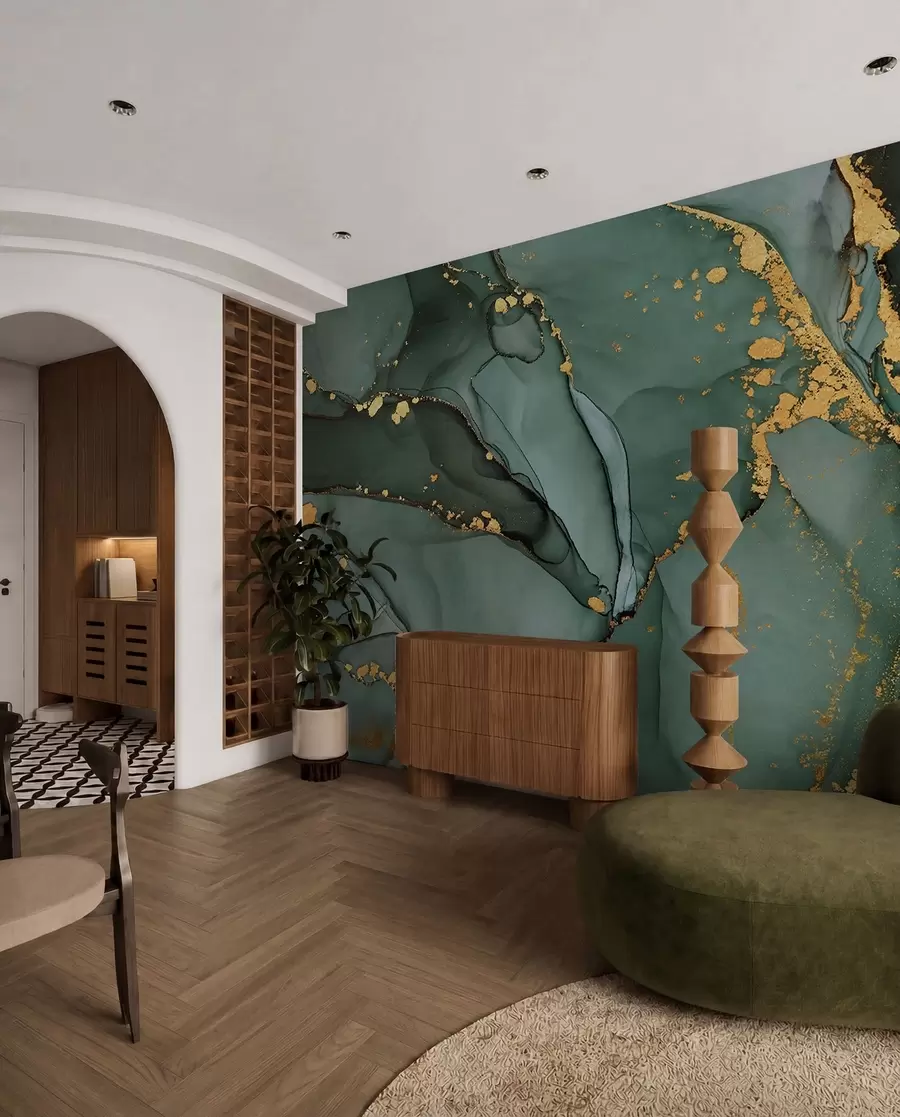 wall murals Luxury Onyx marble with metallic cracks u50235d2